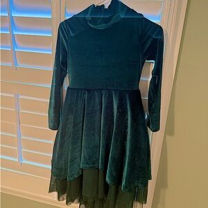 Oopsie Daisy Girls Size 10 Green Velvet Christmas Dress Tulle Skirt